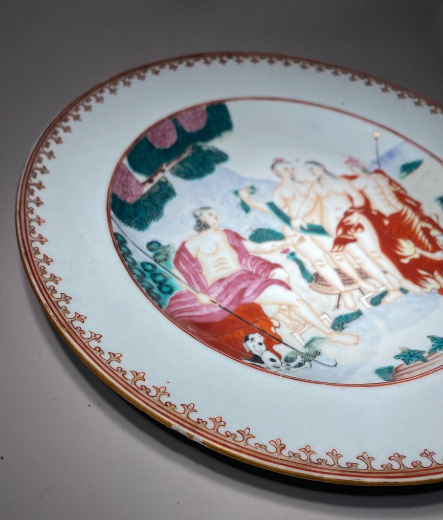 Talerz ozdobiony Wyrokiem Paryża - Porcelana - Chiny - Qianlong (1736-1795) #2.1