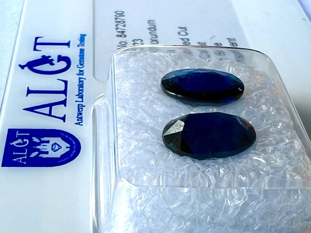 没有保留价 - 2 pcs  蓝色 蓝宝石  - 3.16 ct - 安特卫普宝石检测实验室（ALGT） #3.2