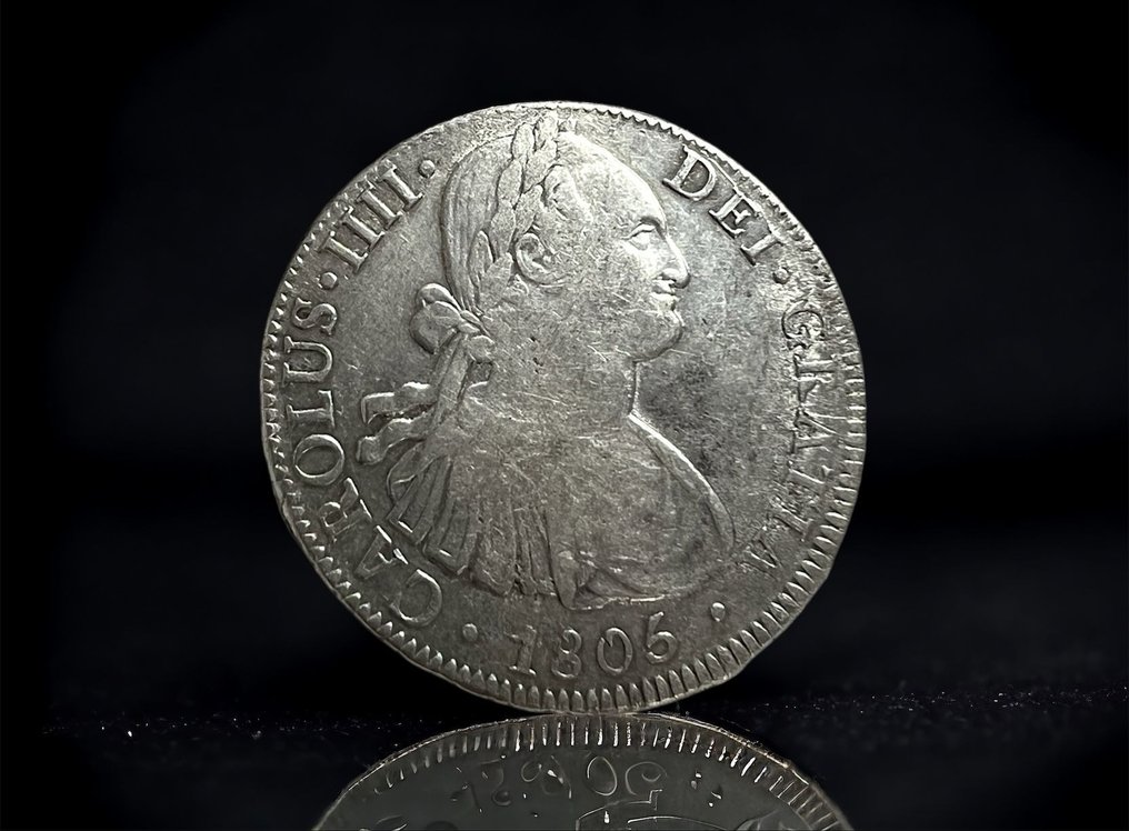西班牙. Carlos IV (1788-1808). 8 Reales 1805 Mexico TH #1.1