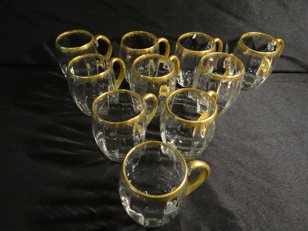 Daum - Drinking glass (6) - Crystal, Gold #2.1