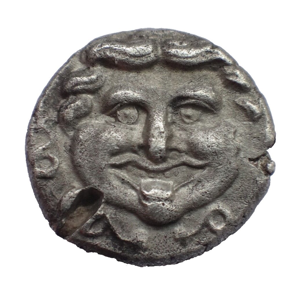 Görögország (ókori). MYSIA, Parion. 4th century BC Gorgon Facing. AR Hemidrachm #1.1