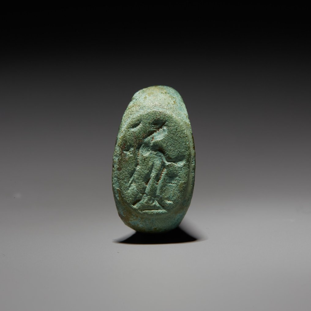 Romerska antiken Brons Ring Gud Hermes. 1:a - 3:e århundradet e.Kr. 2,1 cm längd.  (Utan reservationspris) #2.1
