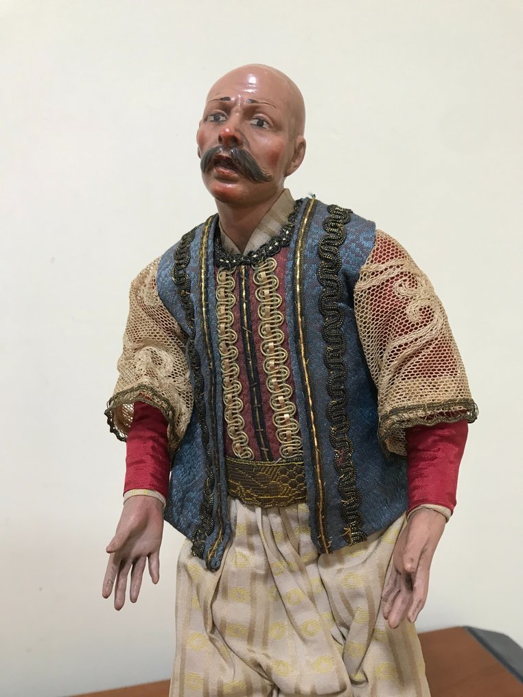 Escultura, Presepe Napoletano Orientale (30 cm.) XIX secolo - 30 cm - Loza de barro, Madera, Textiles #1.2