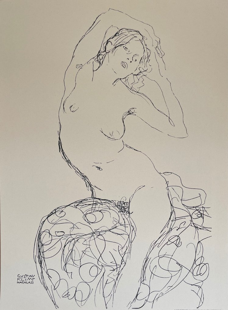 Gustav Klimt (after) - Seated Nude, (1914-16) #1.1
