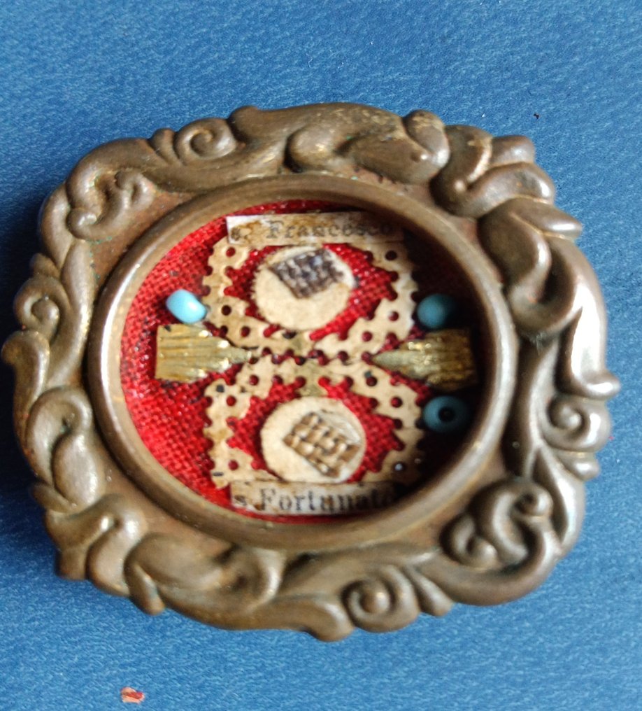  Relicvă - Bronz aurit, Hârtie, Textile - 1850-1900  #1.1
