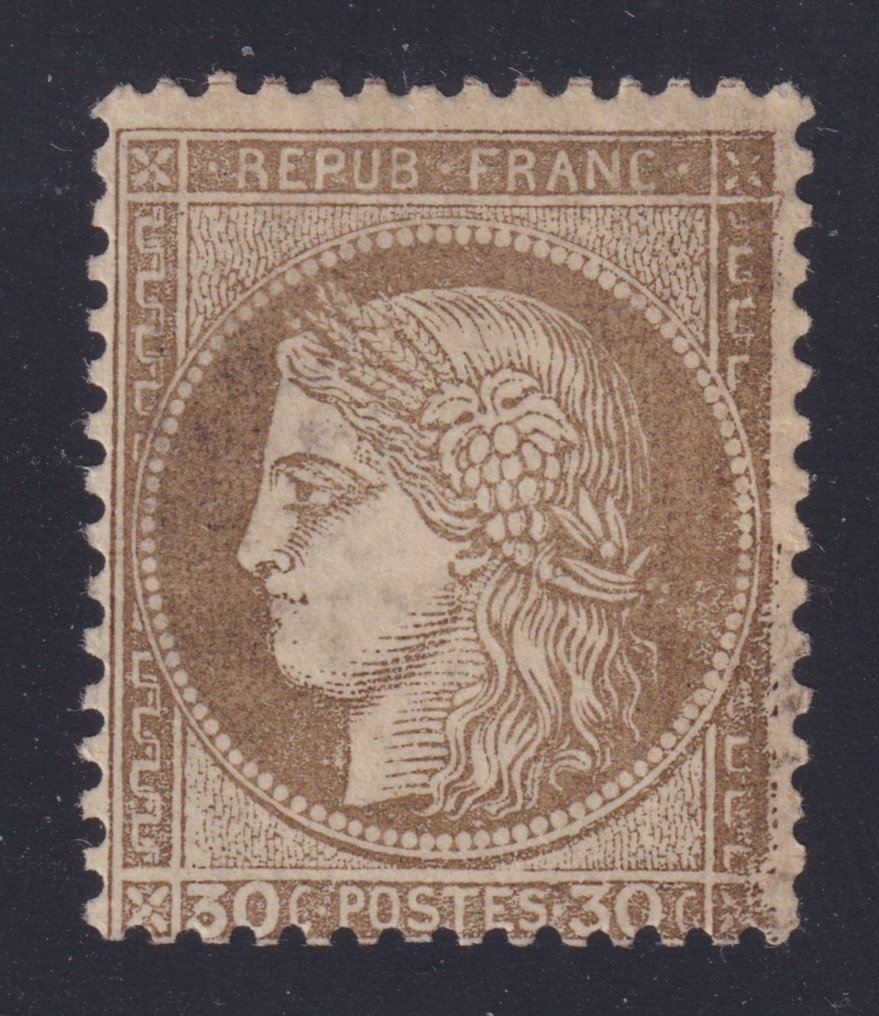 France 1872 - Classic, Ceres 3rd Rep. No. 56, New* signed Calves, and Brown certificate. Beautiful - Yvert #1.1