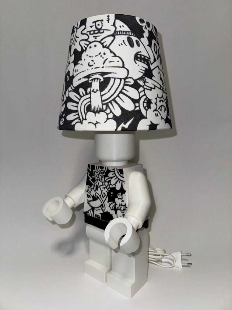 Lego - MegaFigure Lamp Handmade and HandPainted in Doodle Art Style!  Custom Item - 2020 und ff. #1.2