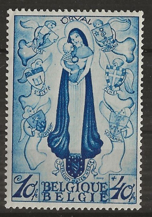 België 1933 - Grote Orval met variëteit 'Grote kras', met CERTIFICAAT Kaiser - OBP/COB 363/374-V #2.1