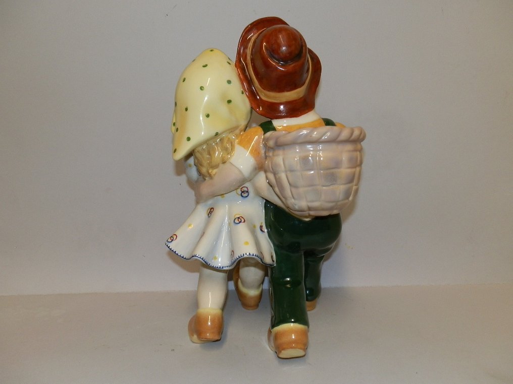 C.I.A Manna - Statuetta - coppia di bimbi allegri - Ceramica #3.1
