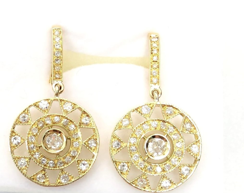 Orecchini - 18 carati Oro giallo Diamante  (Naturale) - Diamante #2.1