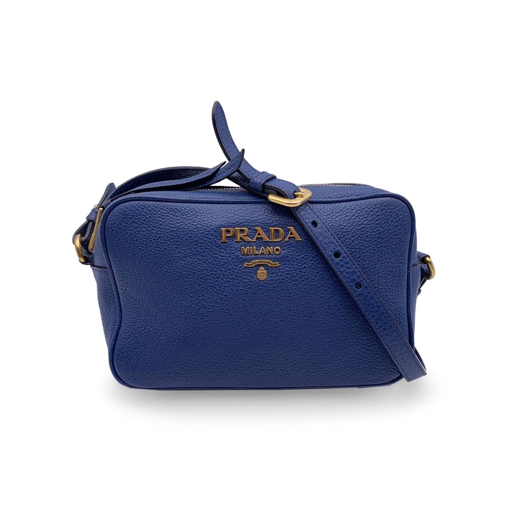 Prada - Blue Vitello Phenix Leather Crossbody Messenger Camera Bag Sac bandoulière #1.1