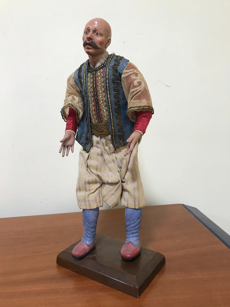 Escultura, Presepe Napoletano Orientale (30 cm.) XIX secolo - 30 cm - Loza de barro, Madera, Textiles #1.1