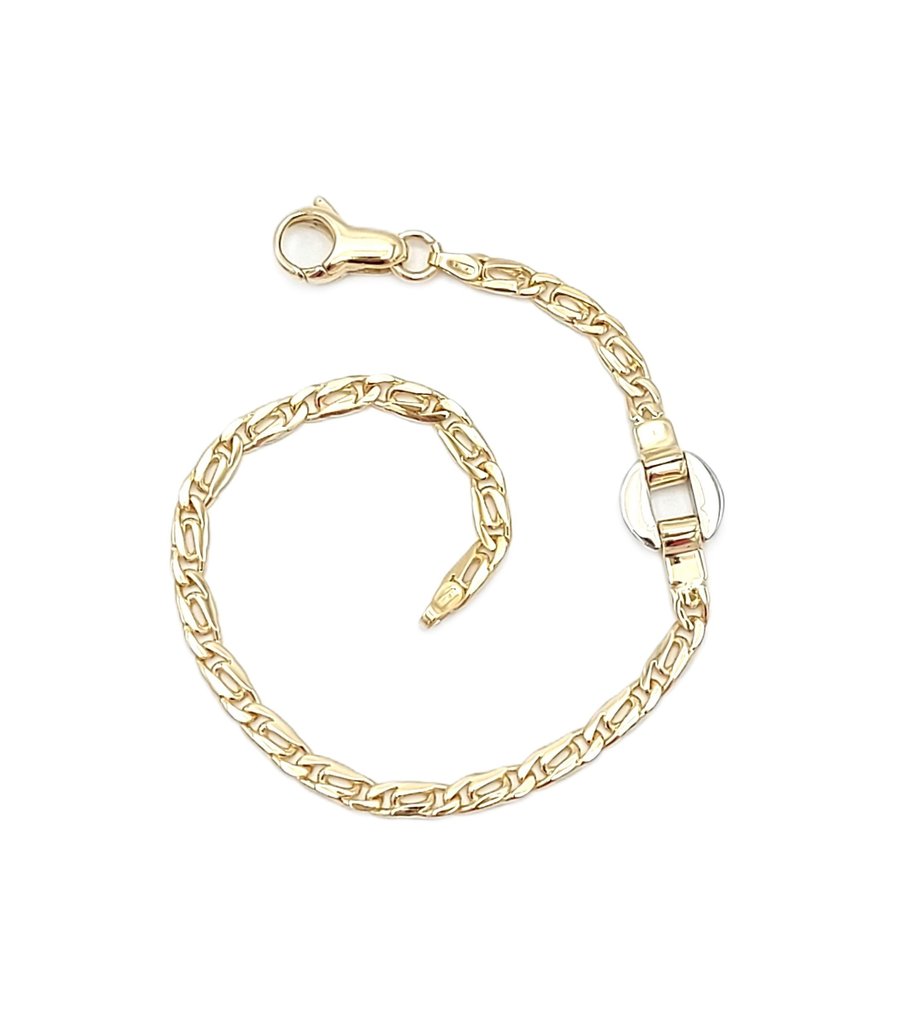 Βραχιόλι - 18 καράτια Κίτρινο χρυσό, Λευκός χρυσός #1.0