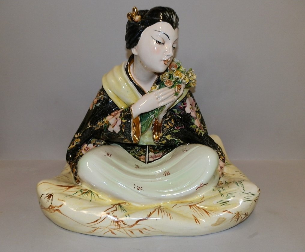 V.B.C.M. (Bertolotti, Milano) - Figurka - gheisha - Ceramika #1.1