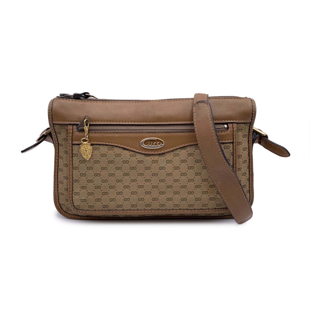 Gucci - Vintage Beige Monogram Canvas and Leather - 單肩包 #1.1