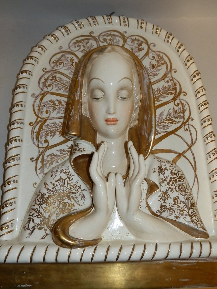 Cacciapuoti - 小雕像 - piastra Madonna - 陶瓷 #3.1