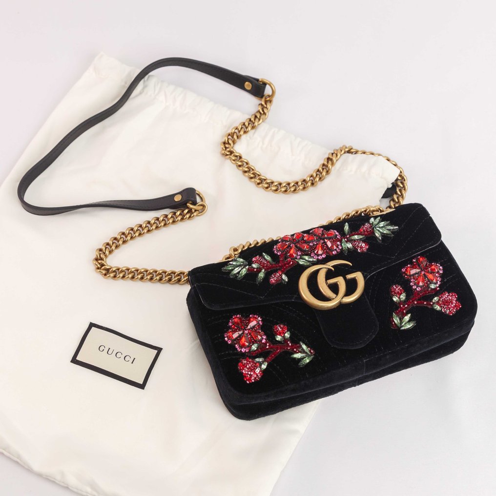 Gucci - GG Marmont Floral Embroidered Velvet Mini Bag - Bolso de hombro #2.1