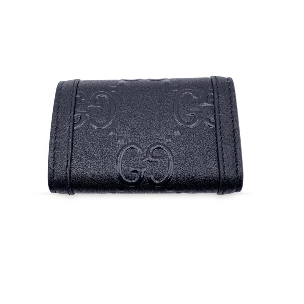 Gucci - Black Monogram Leather Wonka 6 Key Holder Case Pouch - Key Holder #1.2
