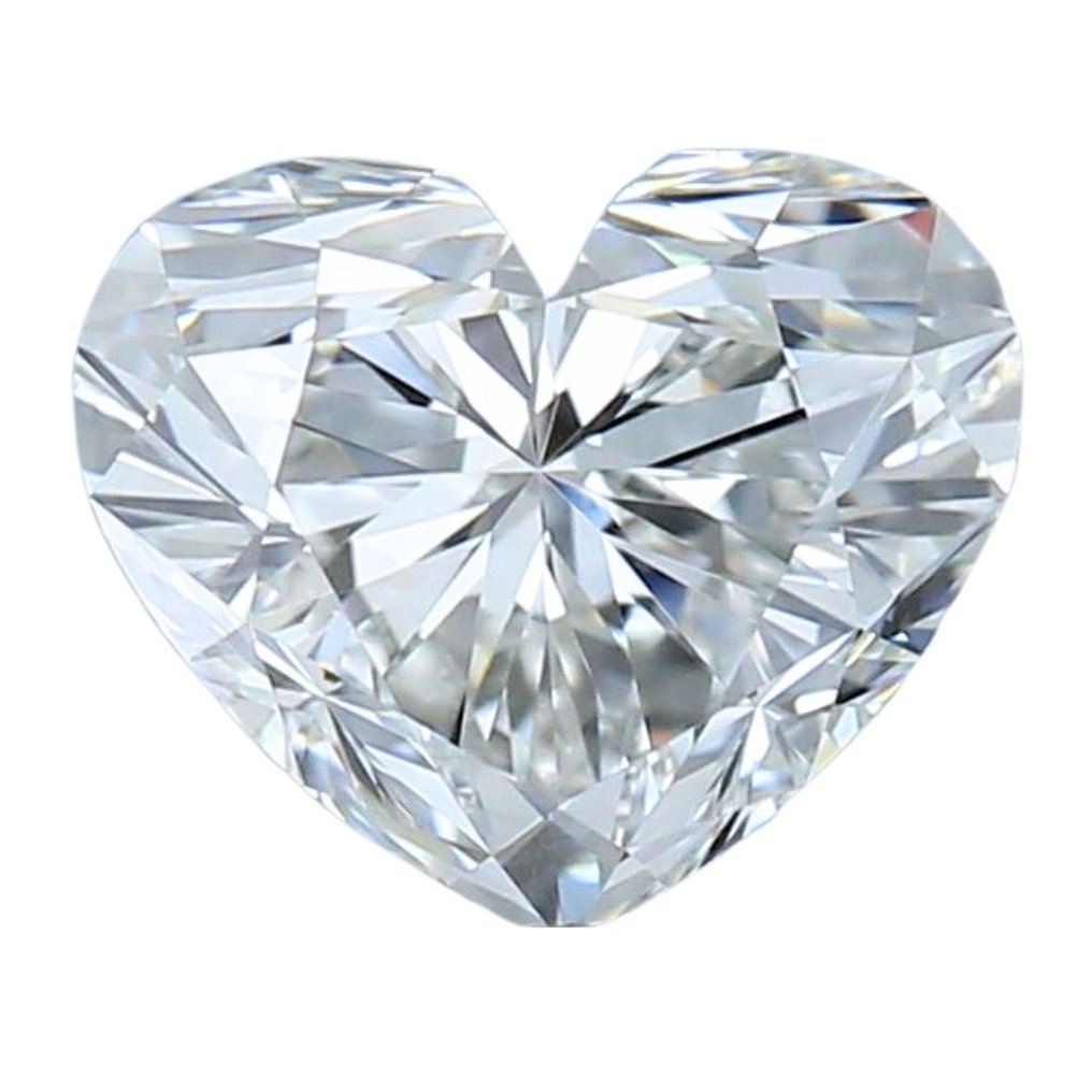 1 pcs Diamant - 0.90 ct - Brilliant, Hjerte - H - VVS2 #1.1