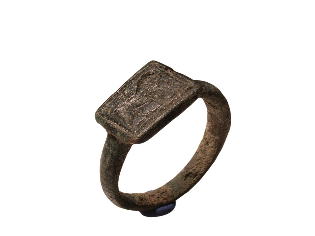 古罗马 希腊罗马图章戒指，狮子装饰，指环珠宝系列 戒指 #2.1