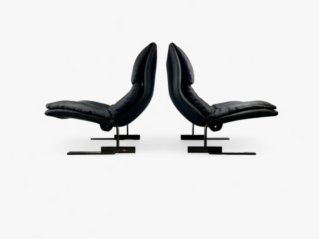 Saporiti - Giovanni Offredi - Lounge chair (2) - Onda - Steel and fabric #3.2