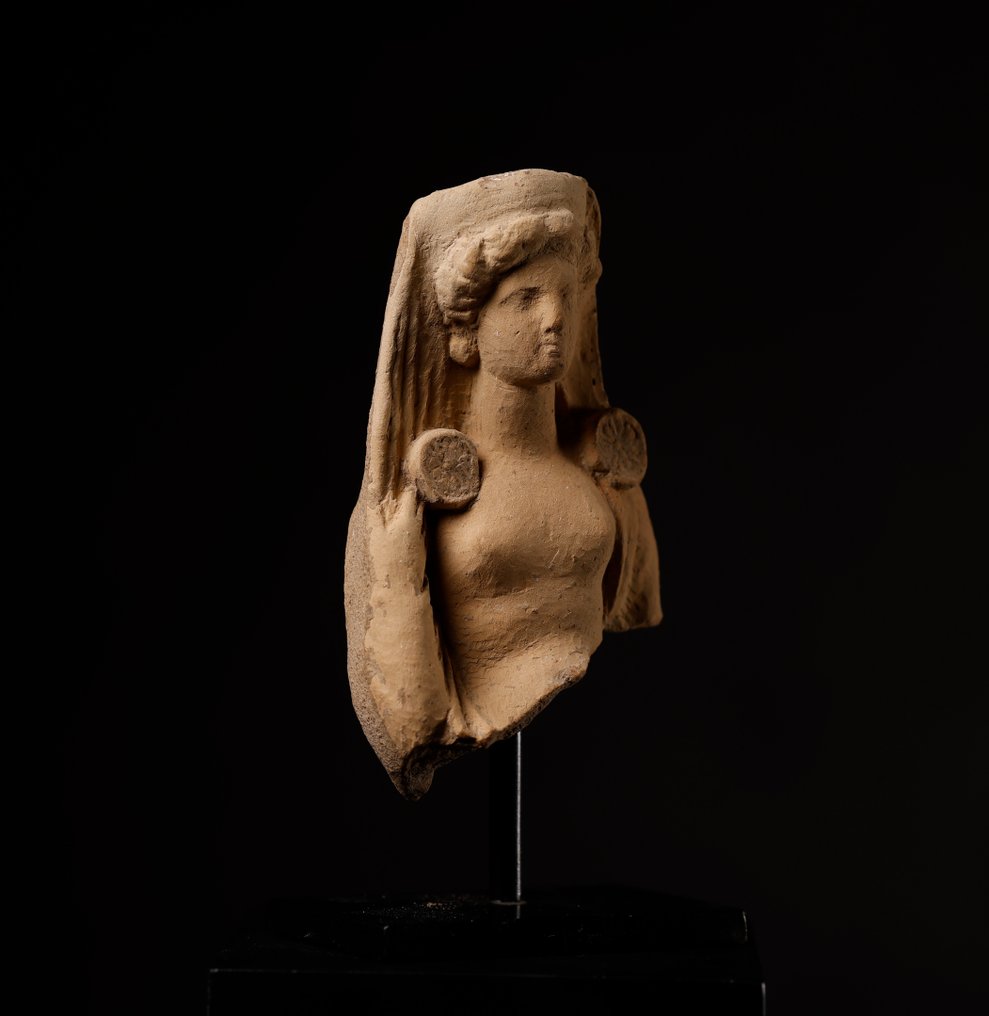 Antico Greco Divinità femminile vestita di peplo - 12 cm #1.1