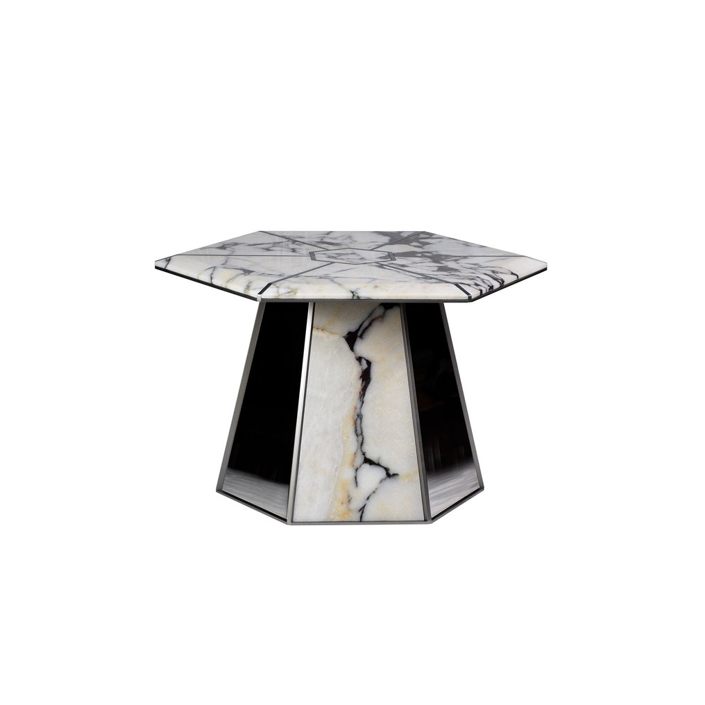 WM Metal Design - William Mulas - Dohányzóasztal - William Mulas "Emerso" dohányzóasztal - Fém, lila calacatta #1.1