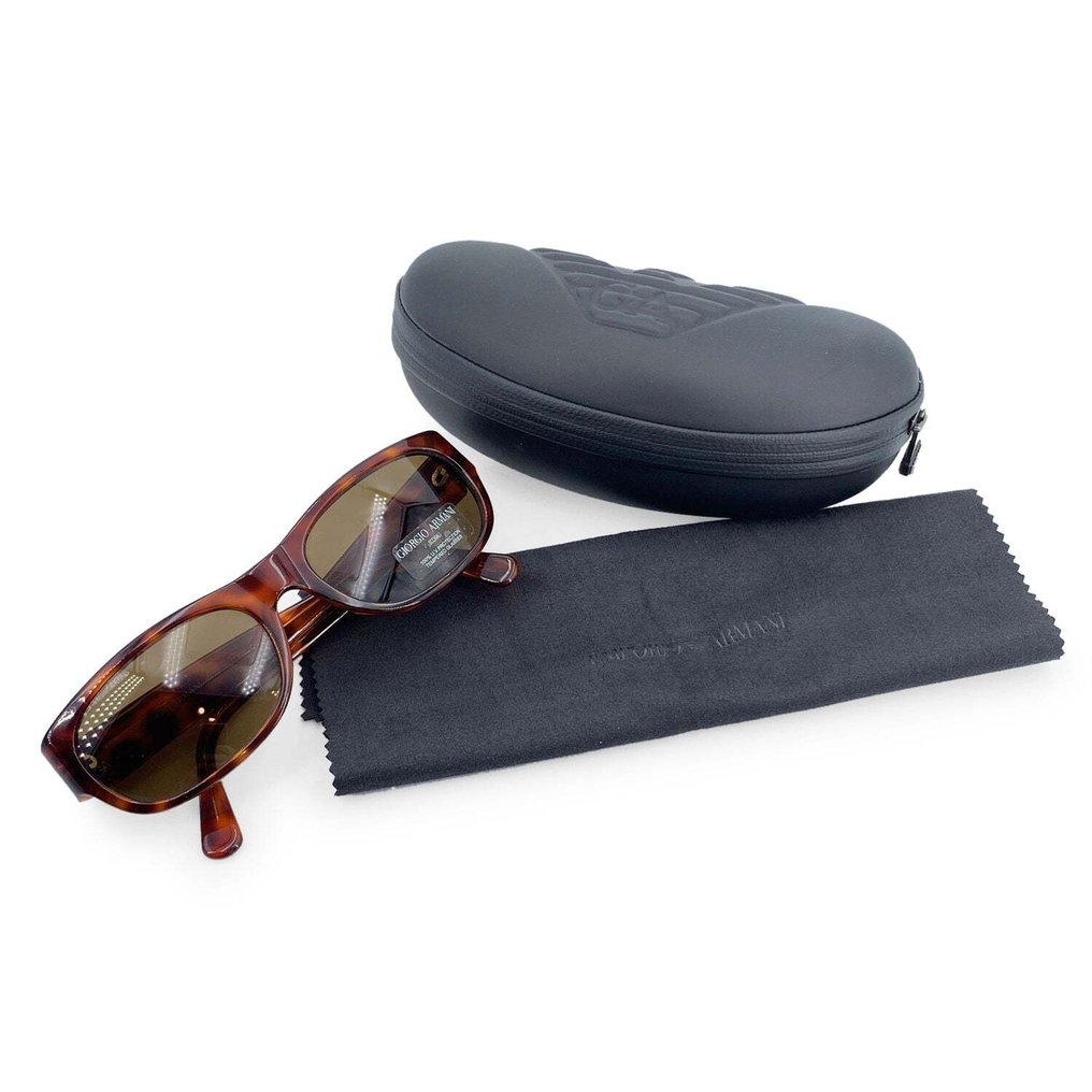 Giorgio Armani - Vintage Brown Rectangle Sunglasses 845 050 140 mm - Lunettes de soleil #1.2