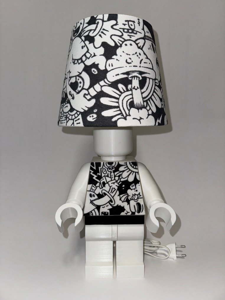 Lego - MegaFigure Lamp Handmade and HandPainted in Doodle Art Style!  Custom Item - 2020 und ff. #1.1