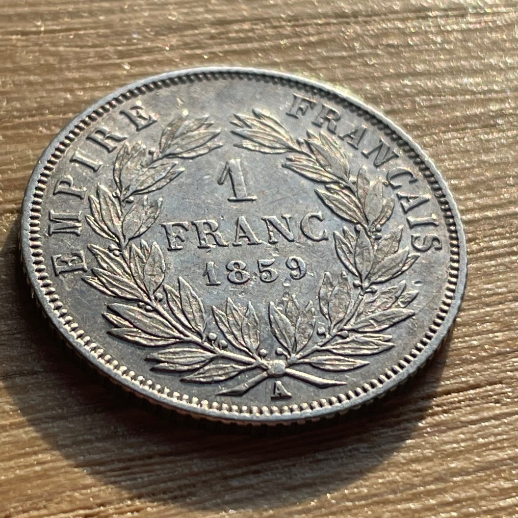 France. Napoléon III (1852-1870). 1 Franc 1859-A, Paris  (No Reserve Price) #1.1