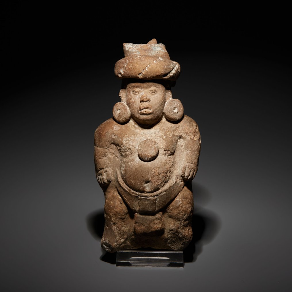 Maya, Jaina-Insel Terracotta Figur eines Zwergs. 600-900 n. Chr. 14,3 cm. TL-Test. Spanische Importlizenz. #1.1
