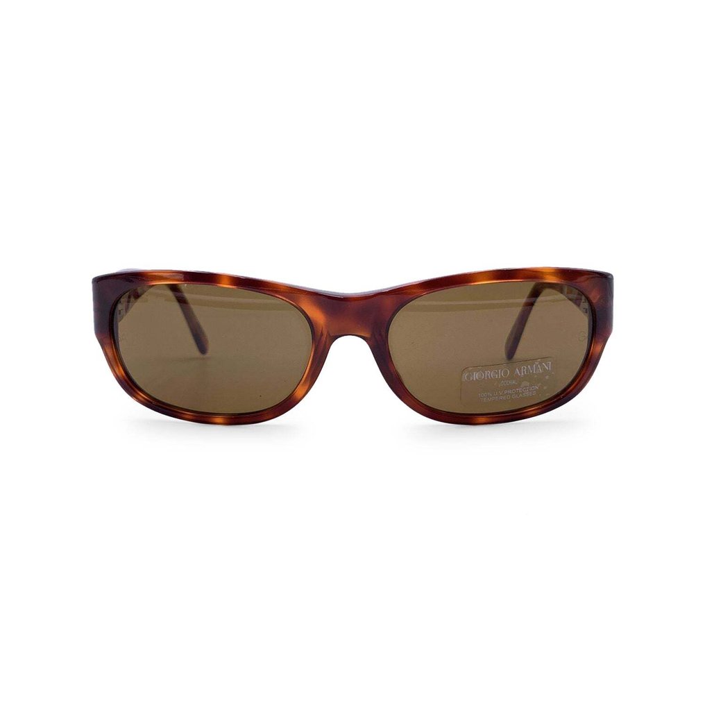 Giorgio Armani - Vintage Brown Rectangle Sunglasses 845 050 140 mm - Lunettes de soleil #1.1