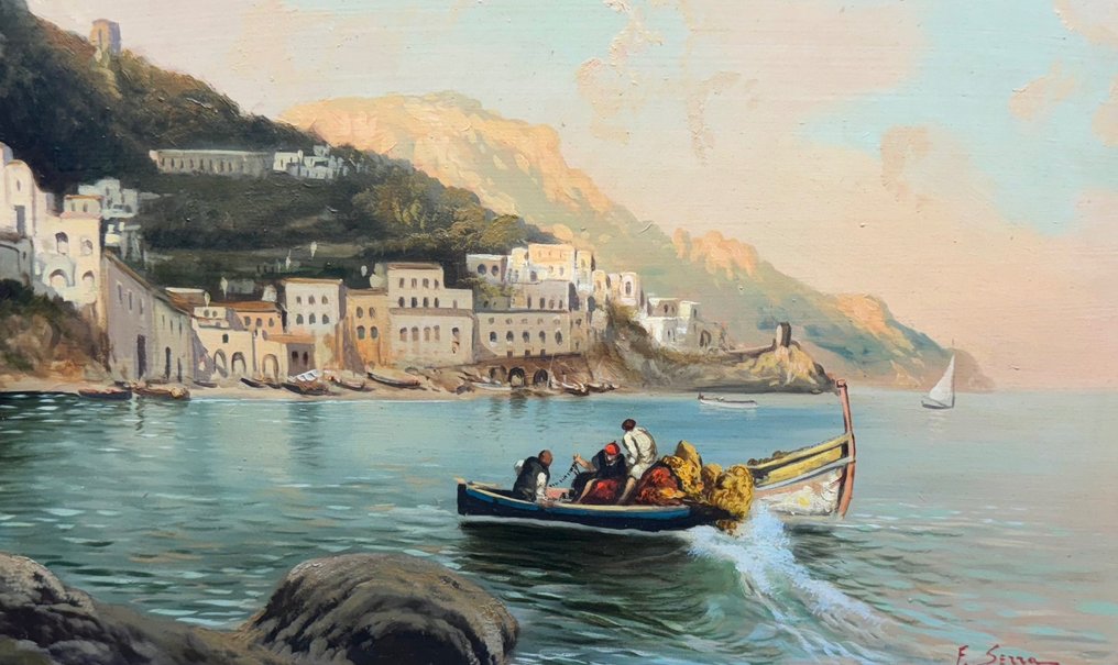 F. Serra (XX) - Pescatori ad Amalfi #1.1