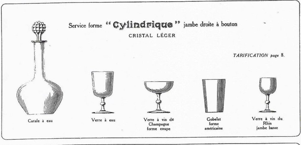 Baccarat - Bicchiere (5) - lati piatti del gambo abbottonato - Cristallo #3.1
