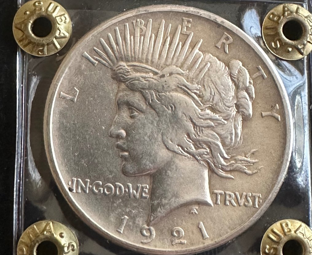 Stati Uniti. A Collection of 9x Peace Dollars, including KEY DATES 1921 & 1928 1921/22/23/24/25/26/27/28/35 #2.1