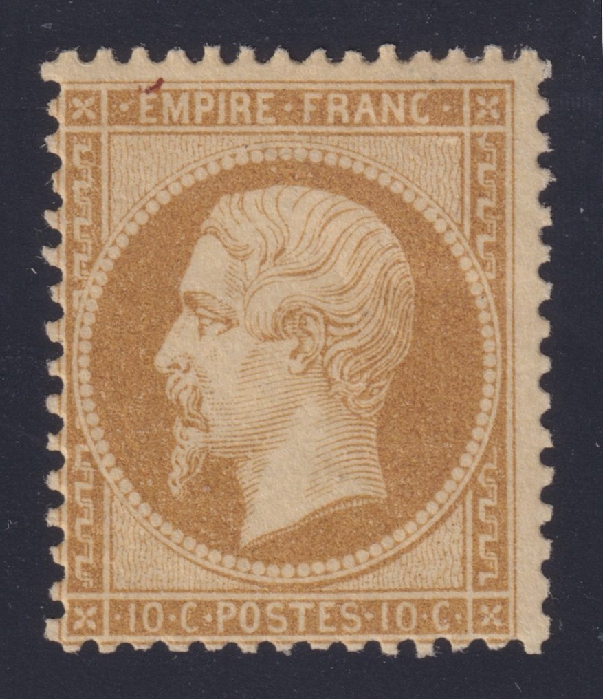 France 1862 - Empire serrated, No. 21, new* signed Calves and Pisan sold with Calves certificate. Stunning - Yvert #1.1