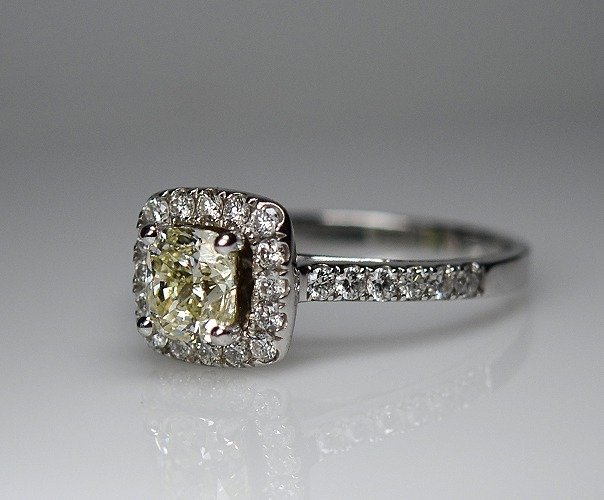 Gyűrű - 18 kt. Fehér arany Gyémánt  (Természetes) #2.1