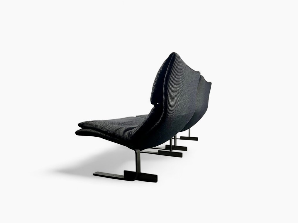 Saporiti - Giovanni Offredi - Lounge chair (2) - Onda - Steel and fabric #2.2