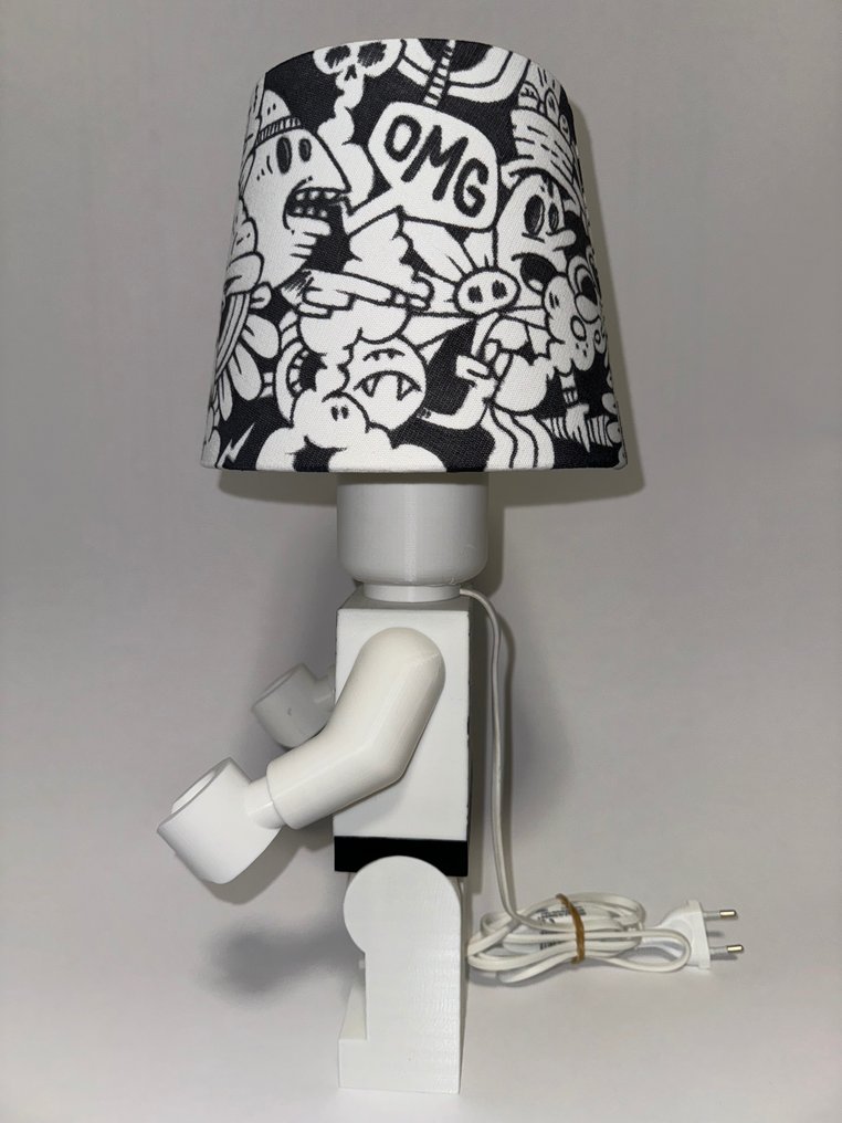 Lego - MegaFigure Lamp Handmade and HandPainted in Doodle Art Style!  Custom Item - 2020 und ff. #2.1