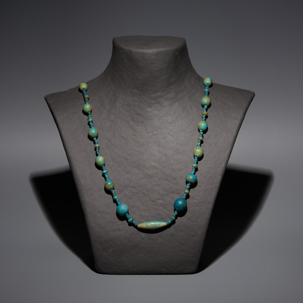Ancient Egyptian Faience Necklace. Late Period, 664 - 332 B.C. 76 cm length. #1.1