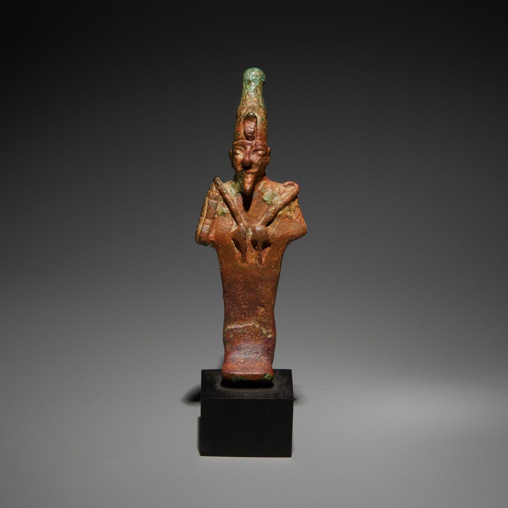 Muinainen Egypti Pronssi Osiris. Myöhäinen ajanjakso, 664 - 332 eKr. 10,3 cm korkeus. #1.2