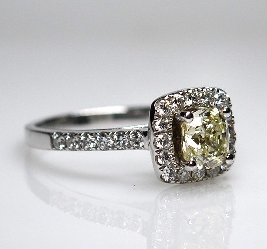 戒指 - 18K包金 白金 钻石 (天然) #3.2