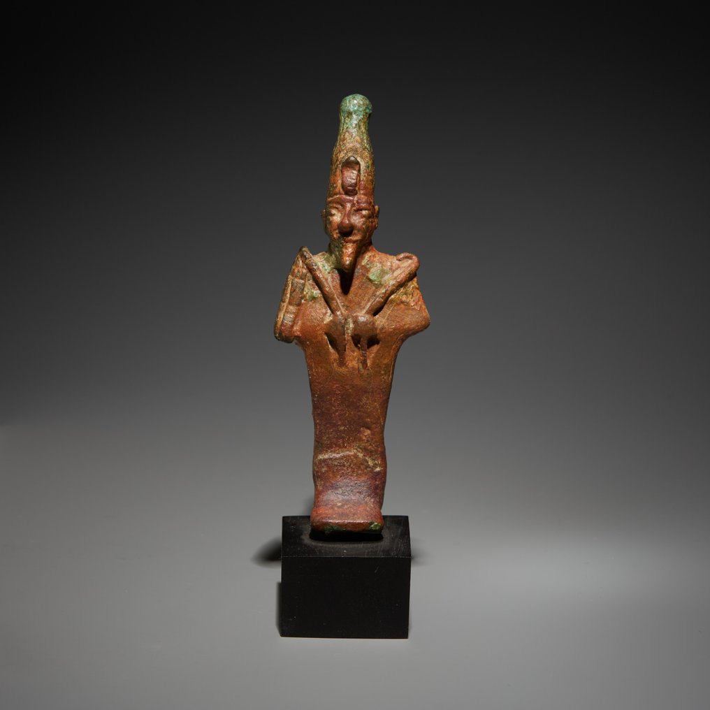 Muinainen Egypti Pronssi Osiris. Myöhäinen ajanjakso, 664 - 332 eKr. 10,3 cm korkeus. #1.1