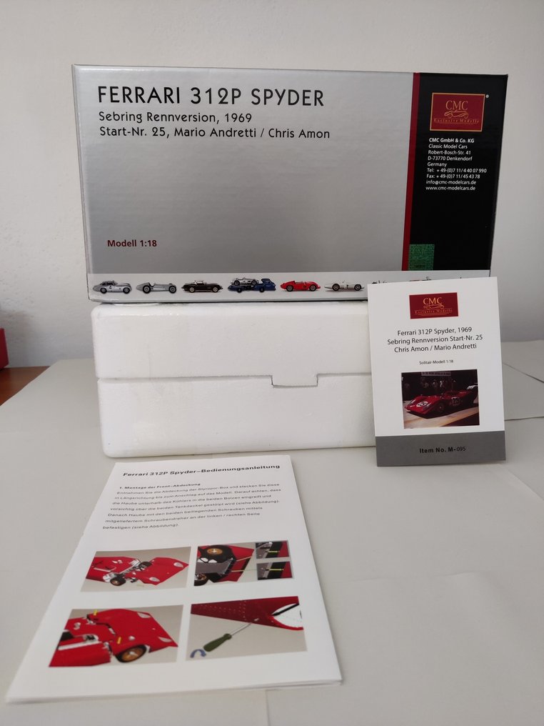 CMC 1:18 - Modellino di auto - Ferrari 312P Spyder Sebring #1.0