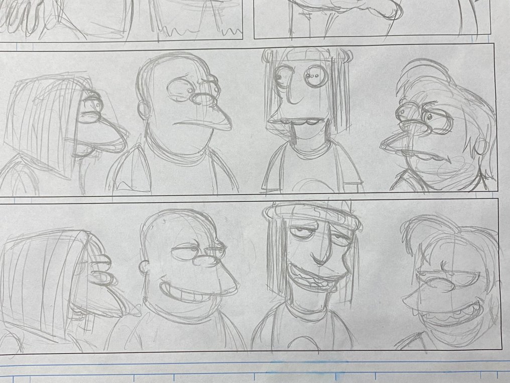 Matt Hebb - 1 Original håndtegnet interiør tegneserieside, dobbeltsidet - Simpsons Comics #232 - 2016 #2.1