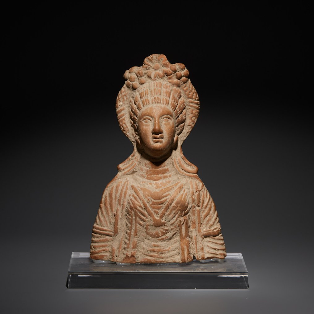 希腊化,亚历山大城 Terracotta 女性神祇半身像,公元前3世纪,高18厘米。 #1.0