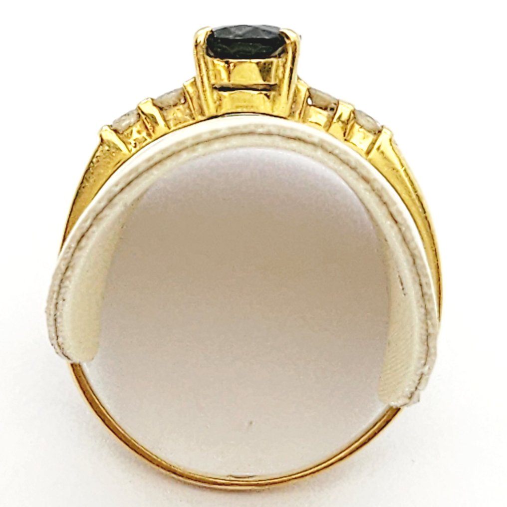 Gyűrű - 18 kt. Sárga arany Zafír - Gyémánt  #2.1