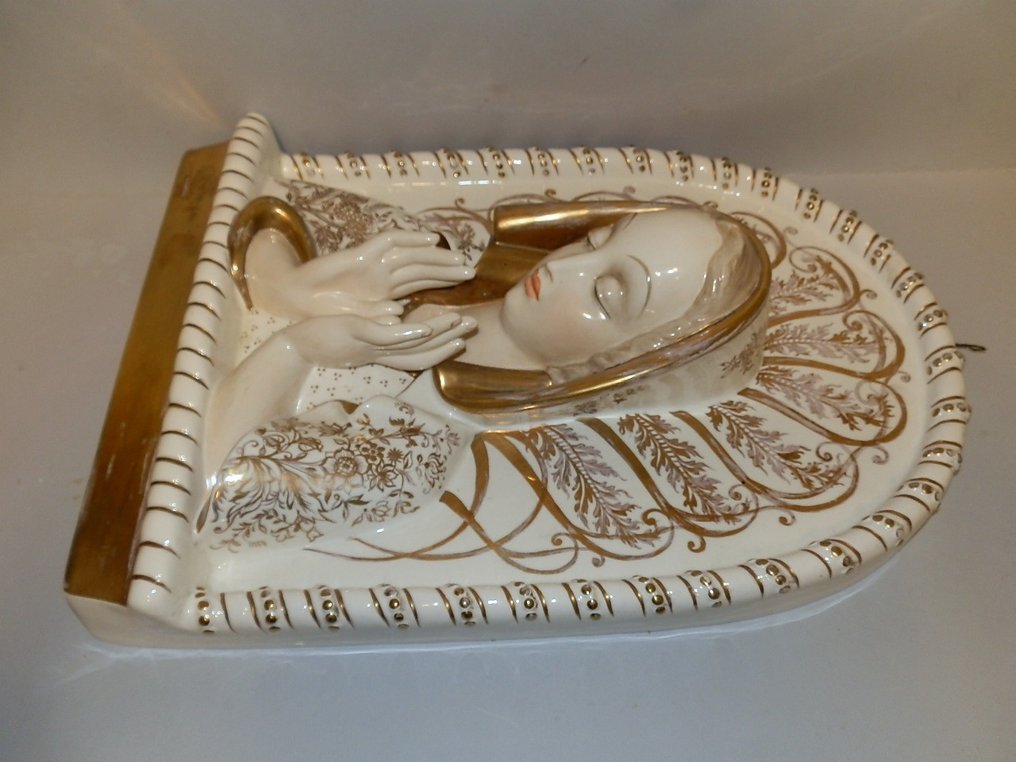Cacciapuoti - 小雕像 - piastra Madonna - 陶瓷 #2.2