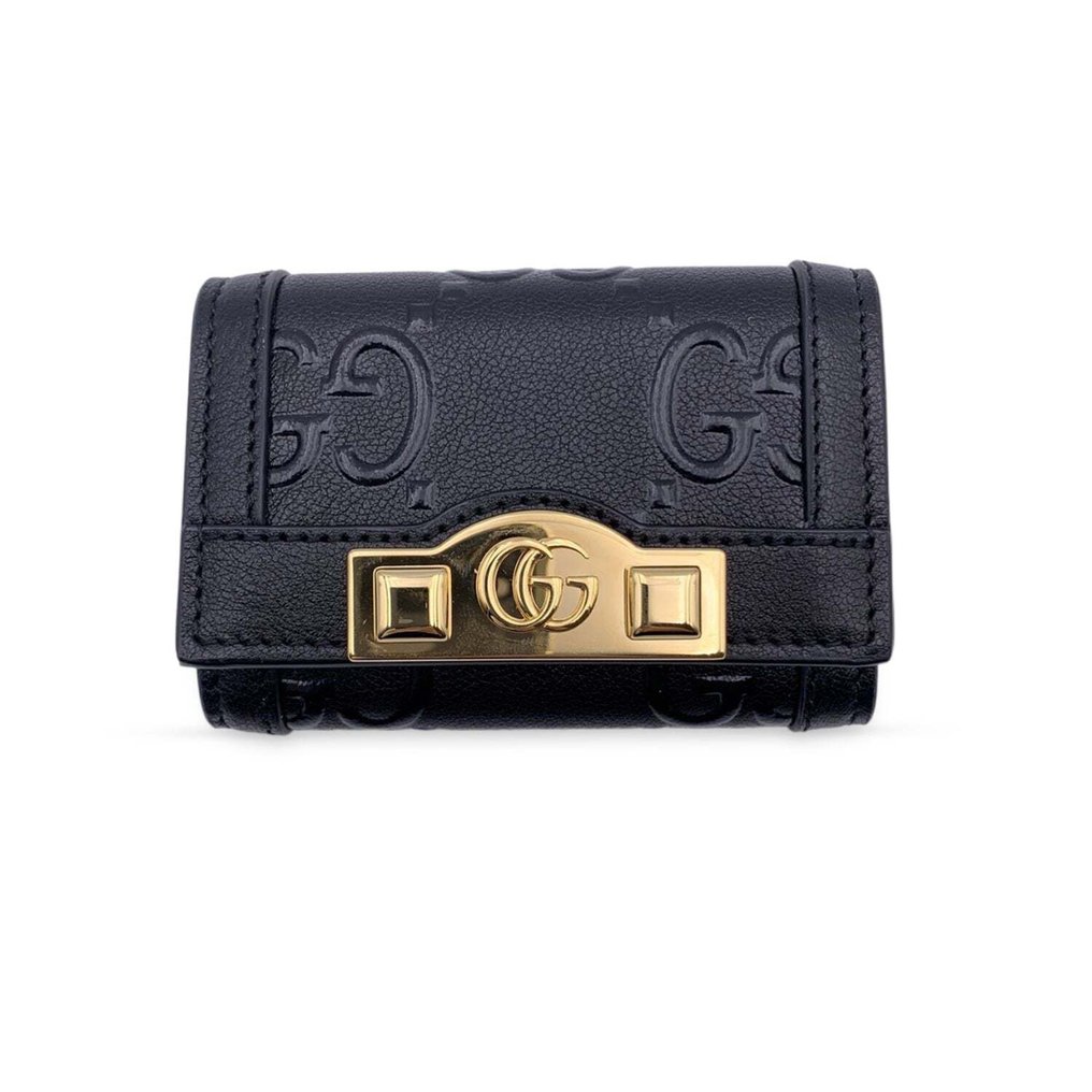Gucci - Black Monogram Leather Wonka 6 Key Holder Case Pouch - Key Holder #1.1
