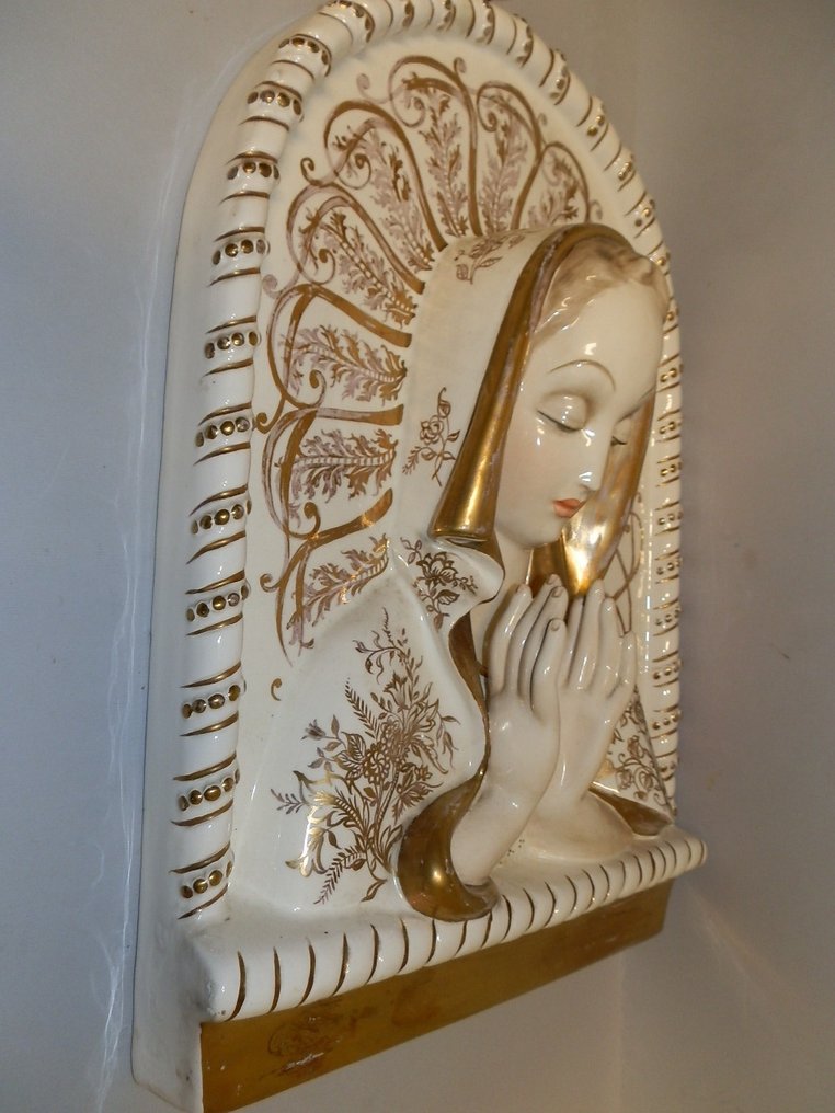 Cacciapuoti - 小雕像 - piastra Madonna - 陶瓷 #3.2
